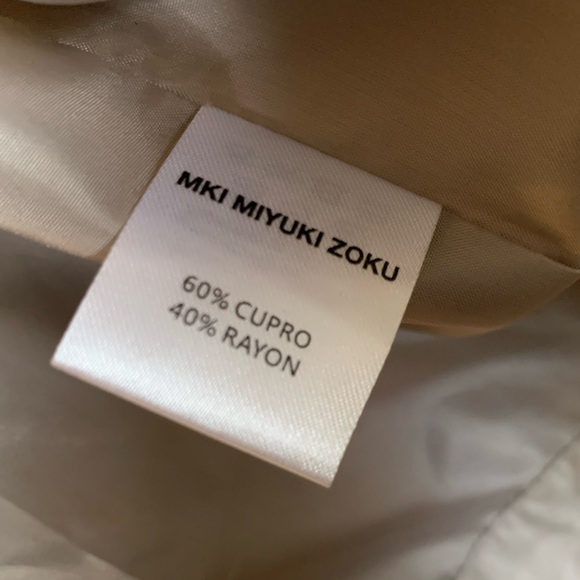 Mki Miyuki Zoku Men's Beige Bomber Jacket Size L NWT - Picture 8 of 9